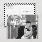Einfache Minimal-Script-Hochzeit Danke Postkarte (Vorne/Hinten)