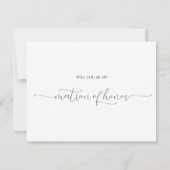 Einfache Minimal-Script-Matron des Honor-Vorschlag Einladung (Vorderseite)