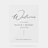 Einfache Minimal Script Moderne Hochzeit Willkomme Acrylschild (Vorderseite)