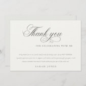 Einfache Minimal Script Schwarz-weiß Baby Dusche Dankeskarte (Vorne/Hinten)