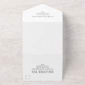 Einfache Minimal-Script Schwarz & Weiß Hochzeit All In One Einladung (Außenbereich)