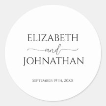 Einfache Minimal-Script Schwarz & Weiß Hochzeit