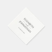 Einfache Minimal-Script Schwarz & Weiß Hochzeit Serviette (Ecke)