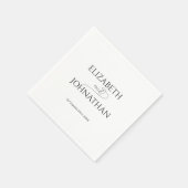 Einfache Minimal-Script Schwarz & Weiß Hochzeit Serviette (Ecke)