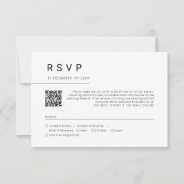 Einfache Minimal-Script-Typografie Hochzeitsstift RSVP Karte