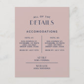 Einfache Minimal-Sepia-Rose - Hochzeitsdetails Begleitkarte (Vorderseite)