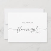 Einfache Minimal-Skript-Blumenmädchen-Ansuchkarte (Vorderseite)