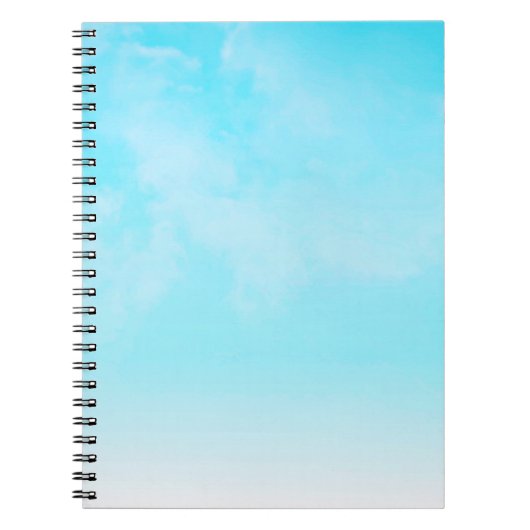 *~* Einfache Minimal Sky Blue Ombre Wolken Notizblock (Vorderseite)