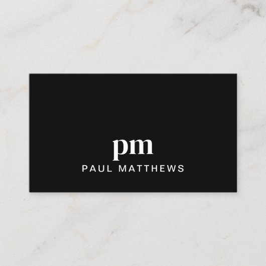 Einfache Minimal Sleek Black Business Card Visitenkarte (Vorderseite)