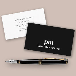 Einfache Minimal Sleek Black Business Card Visitenkarte