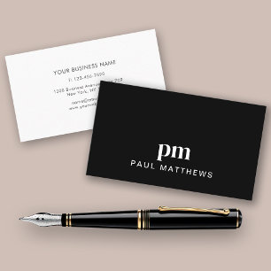 Einfache Minimal Sleek Black Business Card Visitenkarte