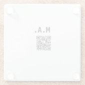 EINFACHE MINIMAL.SÜSSE HINZUFÜGEN NAME Q R CODE SC GLASUNTERSETZER (Rückseite)