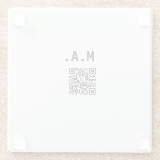 EINFACHE MINIMAL.SÜSSE HINZUFÜGEN NAME Q R CODE SC GLASUNTERSETZER (Rückseite)