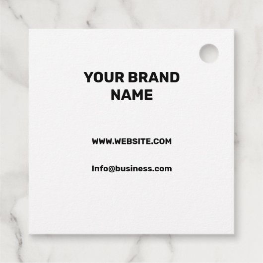 EINFACHE MINIMAL TEXT STYLE BUSINESS LOGO FOIL FAV GESCHENKANHÄNGER (Rückseite)