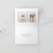 Einfache Minimal Twin Foto Geburtserklärung Ankündigung (Innenseite)