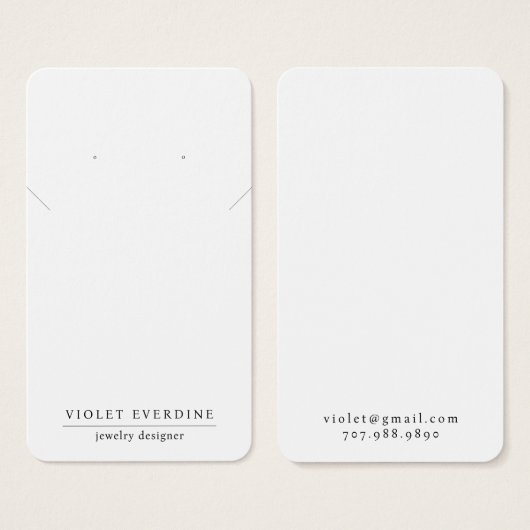 Einfache Minimal Typografie Earring Necklace Juwel (Vorne & Hinten)