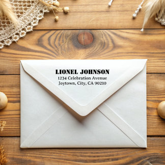 Einfache Minimal-Typografie-Stencil-Rücksendeadres Gummistempel