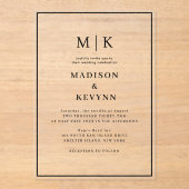 Einfache Minimal und Chic | Hochzeit Acryleinladungen (Vorderseite)