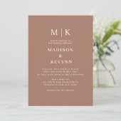 Einfache Minimal und Chic | Mocha Mousse Wedding Einladung (Stehend Vorderseite)