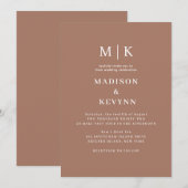 Einfache Minimal und Chic | Mocha Mousse Wedding Einladung (Vorne/Hinten)