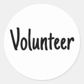 Einfache Minimal Volunteer Runder Aufkleber (Vorderseite)