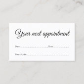 Einfache Minimal Weißer Schönheitssalon Eintrittsk Terminkarte (Vorderseite)