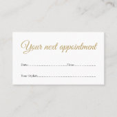 Einfache Minimal Weißer Schönheitssalon Eintrittsk Terminkarte (Vorderseite)