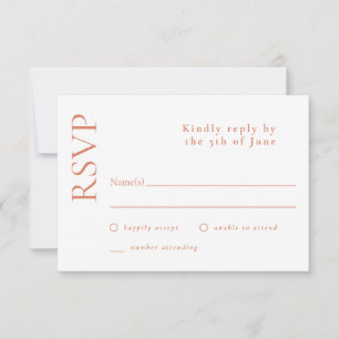 Einfache Minimal White Citrus Grove Hochzeit RSVP Karte