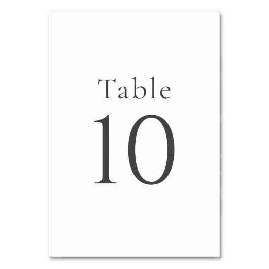 Einfache Minimal White Wedding Tischnummern (Rückseite)