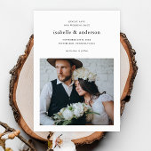 Einfache Minimal-Zwei-Foto-Hochzeit Save The Date