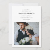 Einfache Minimal-Zwei-Foto-Hochzeit Save The Date (Vorderseite)