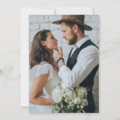 Einfache Minimal-Zwei-Foto-Hochzeit Save The Date (Rückseite)