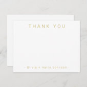 Einfache Minimalbedacht Gold White Flat Note Card Mitteilungskarte (Vorne/Hinten)