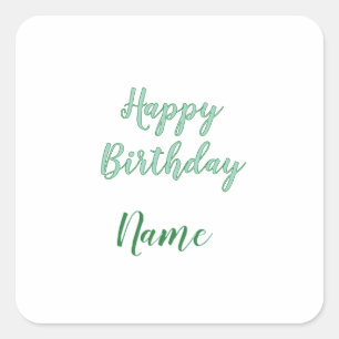 einfache minimale Alles Gute zum Geburtstag füge D Quadratischer Aufkleber