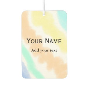 Einfache minimale Aquarellfarbe Pink gelb Name Autolufterfrischer