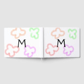 Einfache minimale Aquarellflorale Monogramm Gästebuch (Voll)