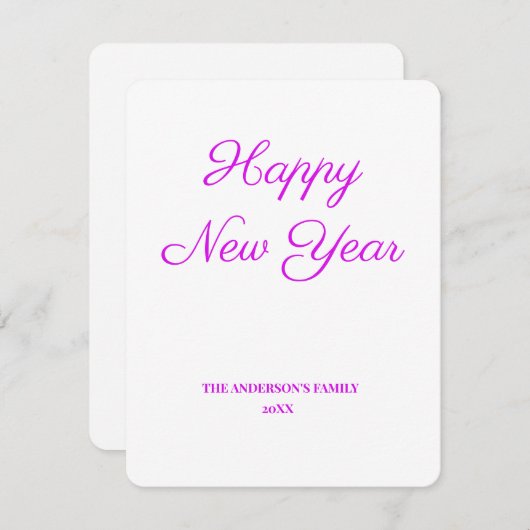 Einfache minimale Aufnahme des Textes im neuen Jah (Vorne/Hinten)