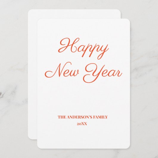 Einfache minimale Aufnahme des Textes im neuen Jah (Vorne/Hinten)