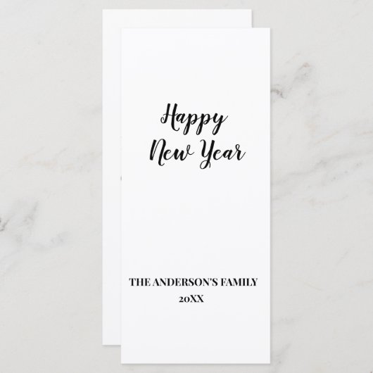 Einfache minimale Aufnahme des Textes im neuen Jah (Vorne/Hinten)