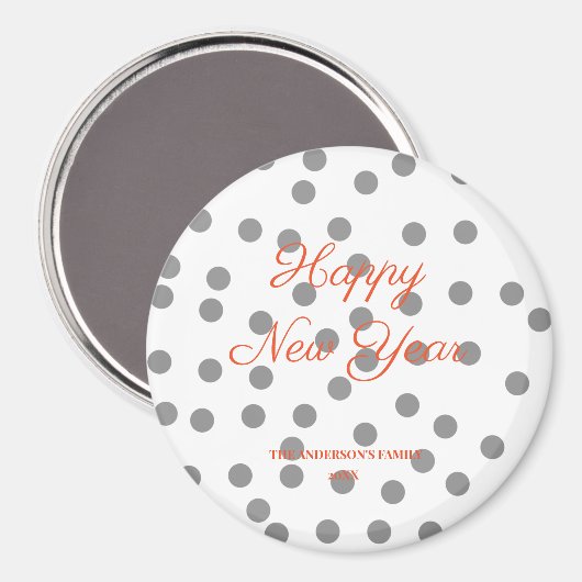 Einfache minimale Aufnahme des Textes im neuen Jah Magnet (Vorderseite/Rückseite)