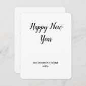 Einfache minimale Aufnahme des Textes im neuen Jah Mitteilungskarte (Vorne/Hinten)