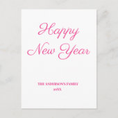Einfache minimale Aufnahme des Textes im neuen Jah Postkarte (Vorderseite)