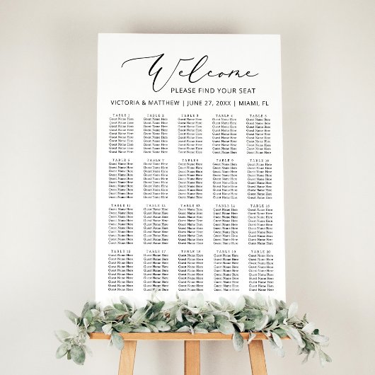 Einfache minimale B&W-Seetabelle Poster