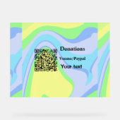 Einfache minimale Barcode Spenden venmo paypal Acrylschild (Vorderseite)