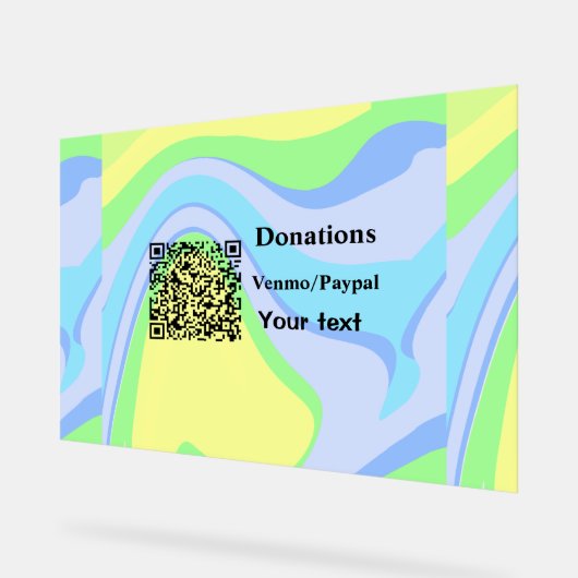 Einfache minimale Barcode Spenden venmo paypal Acrylschild (Winkel)