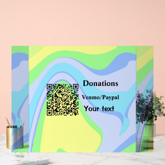 Einfache minimale Barcode Spenden venmo paypal Acrylschild (Hochzeit)