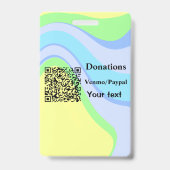 Einfache minimale Barcode Spenden venmo paypal Ausweis (Back)