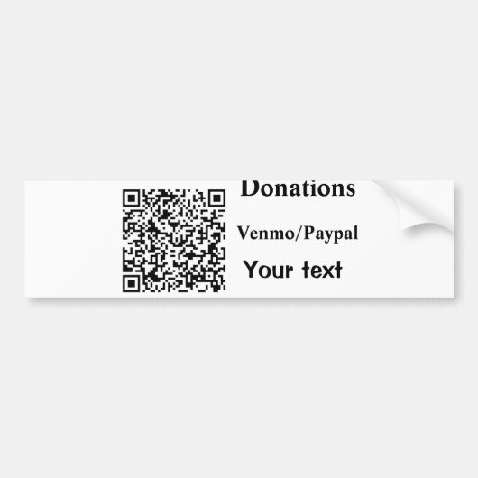 Einfache minimale Barcode Spenden venmo paypal Autoaufkleber (Vorne)