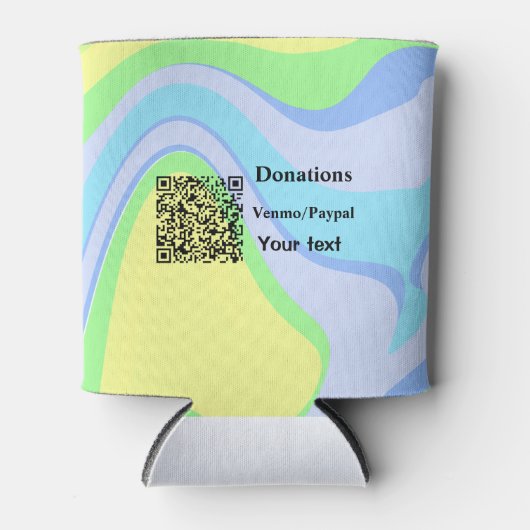 Einfache minimale Barcode Spenden venmo paypal Dosenkühler (Vorderseite)