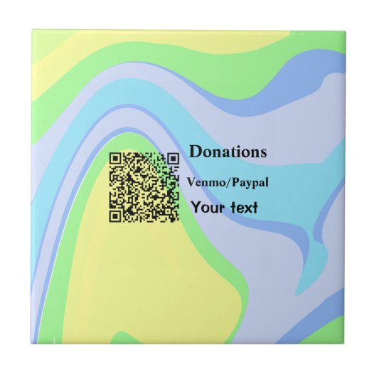 Einfache minimale Barcode Spenden venmo paypal Fliese (Vorderseite)
